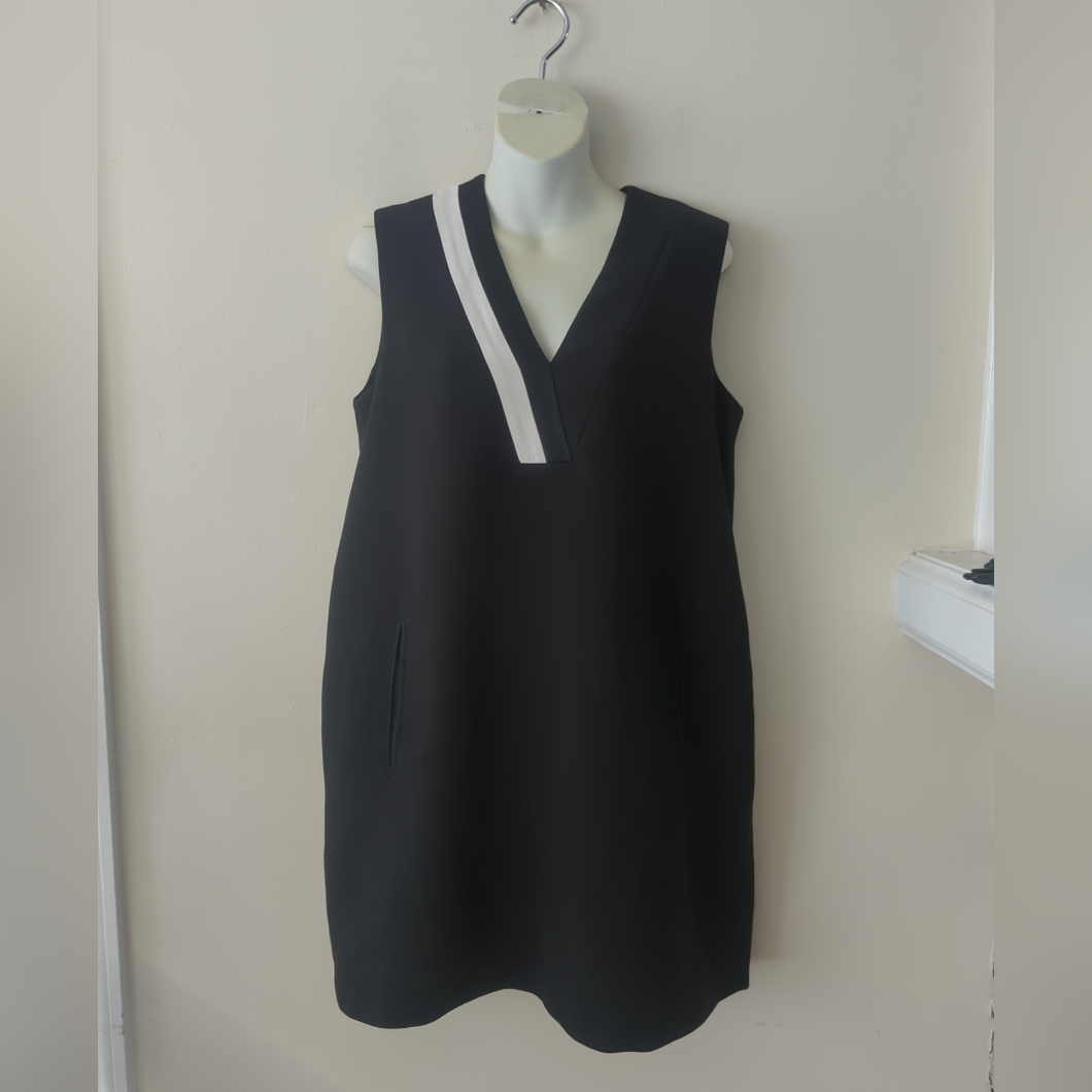 Rag & Bone Black Ludwig V-Neck Mini Mod Shift Dress Sleeveless Size 6